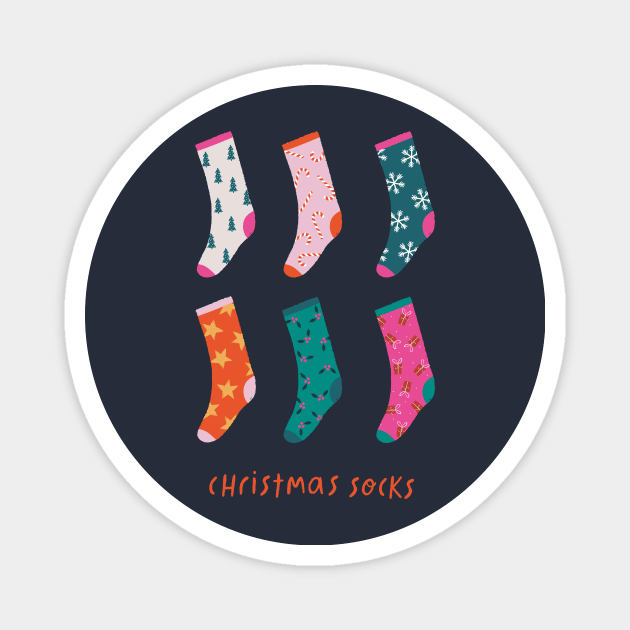 Christmas Socks Magnet by Duchess Plum